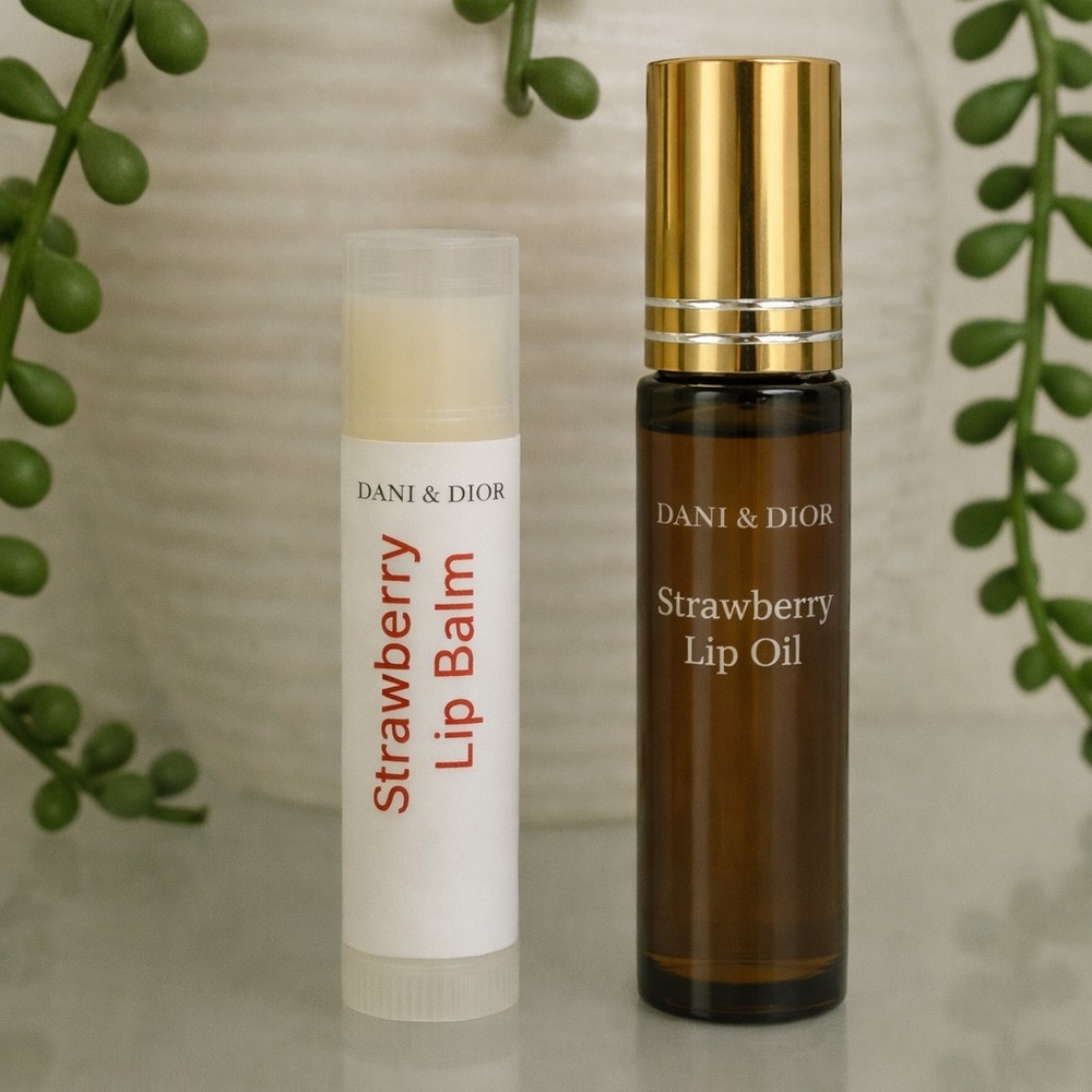 $45 Strawberry Lip Balm and Lip Oil Duo
